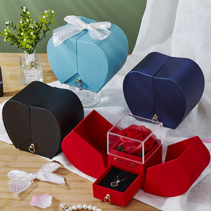 Apple Creative Rose Coffret Cadeau Collier Bague Parfum pour Amis Saint Valentin Noël Anniversaire Coffret Cadeau - Product Image 2