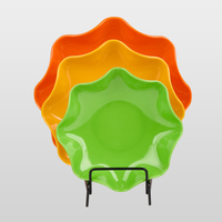 Assiette en mélamine en forme de fleur ondulée, résistante aux taches, réutilisable, pour les repas des enfants, les collations, les fruits