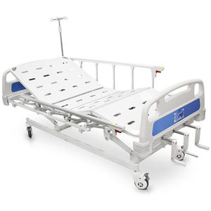 <span class=keywords><strong>Lit</strong></span> d'hôpital <span class=keywords><strong>articulé</strong></span> manuel blanc en acier pour les fournitures essentielles d'hôpital de thérapie de réadaptation. - Product Image 1