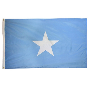 Drapeau national somalien de style volant, imprimé en sérigraphie sur polyester, grand format 3x5 pieds, avec logo personnalisé – Meilleures ventes - Product Image 1