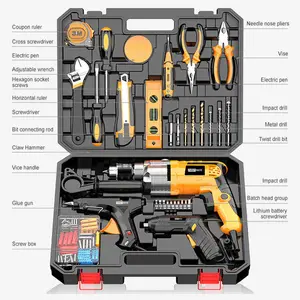 Electrician Dedicated Waterproof Plastic, Multi-function Home Hardware Tool Kit with plastic case