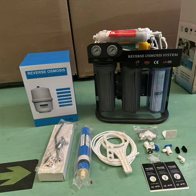 7-Stage Activated Carbon Reverse Osmosis Water Purifier System for Effective Filtration Dual Pressure Gauge