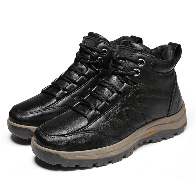 High Quality New Retro Locomotive Design Casual Outdoor Safety Work Boot Waterproof Sport Hiking Leather Shoes Men