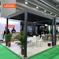 Kit de toit de pergola à lamelles en aluminium UOGEL M2-S avec revêtement en poudre pour patio, protection solaire - Imperméable et écologique (3x3m/3x4m)