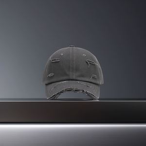 Casquette de baseball rétro style bec de canard avec trous déchirés, motif Argyle et lettres, 100% coton, réglable, pour couple, chapeau de soleil tendance toutes saisons - Product Image 2