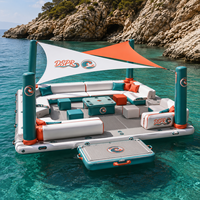 Plateforme flottante gonflable de grande taille en PVC Drop Stitch avec surface en EVA pour yacht, lac, océan, usage polyvalent