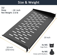 Étagère de rack universelle en porte-à-faux 1U en métal robuste 14 pouces de profondeur pour les supports d'équipement de réseau AV 19"