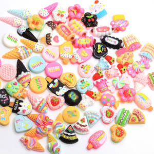 Multi disegni carino dolce cibo piatto in resina Cabochon torta biscotti ciambelle caramelle abbellimenti per Scrapbooking bambole - Product Image 2