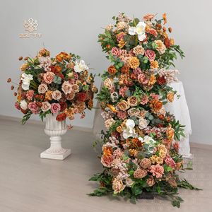 Artificial <strong>Burnt</strong> Orange Floral Set for Wedding Backdrop Window <strong>Display</strong> and Photography Prop Decor Arrangements - Product Image 3