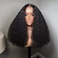 Perruque Jerry Curly en gros, cheveux humains vierges vietnamiens bruts, donneur unique, sans colle, dentelle HD 13x4, pré-épilée, pour femmes noires