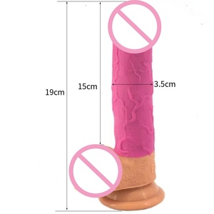 FAAK Dildo Pequeño de Silicona de 3.5 cm de Diámetro con Ventosa, Colores Rosa, Dorado y Negro, Dildo Realista, Tapón Anal, Juguetes Sexuales - Product Image 1