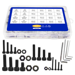 1060Pcs Metric Hex Screw Set M2 M3 M4 M5 Alloy Steel Cylindrical Head Screws Nuts Washers With Allen Keys - Product Image 1