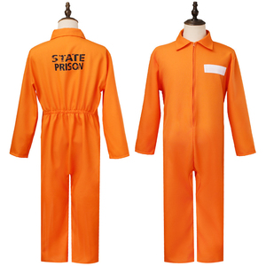 Combinaison de prison pour enfants orange, costume de film télévisé pour Halloween, en polyester, unisexe - Product Image 3