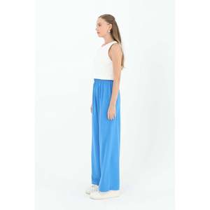 Pantalon large taille haute pour femme - 18103PNT - BLEU - Product Image 2