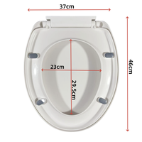 UF Couvercle de toilette moderne en acrylique à fermeture douce avec amortisseur et charnière, forme allongée pour salle de bain