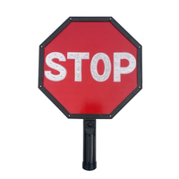 Garde de franchissement routier, contrôle de la circulation, Rechargeable, clignotant double face, signalisation de sécurité routière, à main, Led, panneau de pagaie d'arrêt lent
