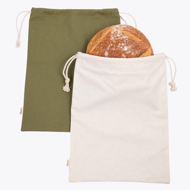 Sourdough Bread Bags 2 Pack 13*17in Reusable Cotton Linen Machine Washable Freezer Safe BPA-Free TPU