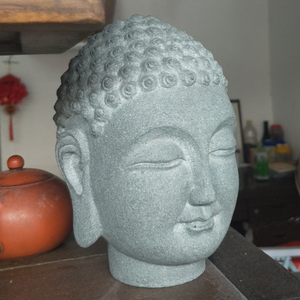 Statue chinoise <span class=keywords><strong>de</strong></span> grande <span class=keywords><strong>tête</strong></span> <span class=keywords><strong>de</strong></span> <span class=keywords><strong>bouddha</strong></span> sculptée <span class=keywords><strong>en</strong></span> <span class=keywords><strong>pierre</strong></span> <span class=keywords><strong>de</strong></span> granit naturel, décoration extérieure <span class=keywords><strong>de</strong></span> <span class=keywords><strong>jardin</strong></span> Zen <span class=keywords><strong>de</strong></span> taille personnalisée - Product Image 2