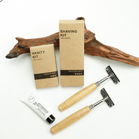 Kit de Voyage Écologique en Gros : Trousse de Rasage Durable avec Poignée en Bambou pour Hôtels et Spas