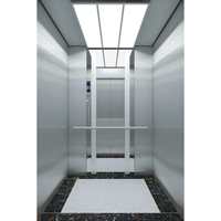 Ascenseur compact sans machine, à courant alternatif, sans engrenages, en acier inoxydable, grande capacité, avec revêtement de plancher en PVC, design moderne, gain de place, 380V