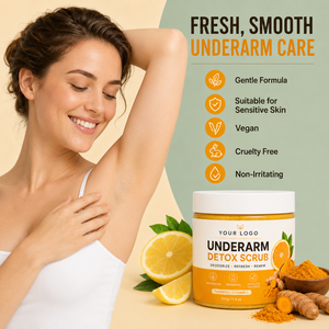 ODM Natural Underarm <b>Scrub</b> Deep Exfoliating improve Rough Dry Dull Pigmentation Turmeric Extract Underarm <b>Body</b> Whitening <b>Scrub</b> - Product Image 3