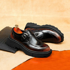 รองเท้าบูทเชลซีแบบสวม สไตล์อังกฤษสำหรับผู้ชาย หนังแท้ หัวมน พื้นหนาปานกลาง  สำหรับฤดูใบไม้ร่วงและฤดูหนาว - Product Image 3