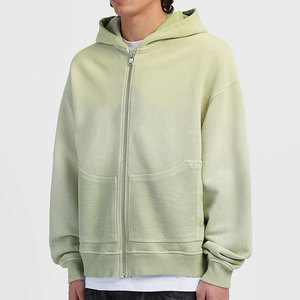 Giacca <span class=keywords><strong>con</strong></span> cappuccio da uomo <span class=keywords><strong>verde</strong></span> chiaro <span class=keywords><strong>con</strong></span> Zip <span class=keywords><strong>con</strong></span> ampie tasche anteriori, orlo e polsini a coste, Pullover Casual Streetwear - Product Image 2