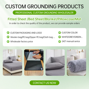 UK All Size 15% Silver EMF Shielding <strong>Fitted</strong> Grounding Bed <strong>Sheets</strong> With Grounding Cord for Mood Enhancement with OEKO Certified - Product Image 6