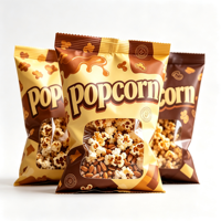 Sachets de Popcorn Personnalisés Écologiques à Fond Carré en CPP avec Fenêtre, Qualité Alimentaire, pour Snacks et Caramel – Vente en Gros