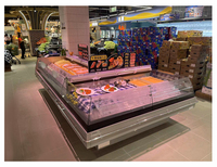 Vitrine Réfrigérée Commerciale Double Face Personnalisée Grande Capacité à Refroidissement par Air pour Supermarché