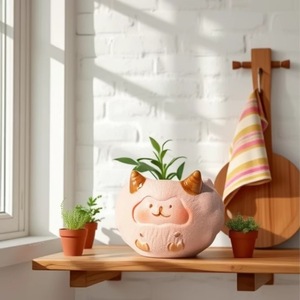 Vasi per Piante Grasse in Ceramica Grezza Personalizzati HY, Design Creativo a Forma di Agnello per Uso Domestico - Product Image 4