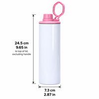 Bouteille d'eau isotherme en acier inoxydable à double paroi de 20 oz, vierge pour sublimation, avec couvercle et poignée – Vente en gros