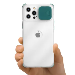 소프트 TPU 슬라이딩 디자인 카메라 보호 전화 뒷면 커버 아이폰 11 12 13 케이스