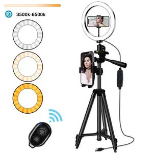 Selfie Ring Lamp Led Ring Licht Selfie Voor Ring Telefoon Fotografie Verlichting Camera Statief Kit Foto Apparatuur