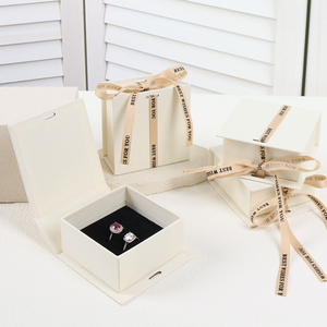 Luxury Custom Design Beige Large Chain Paper Cardboard Necklace <b>Boxes</b> for Jewelry Storage Including Rings <b>Earrings</b> Wedding <b>Gifts</b> - Product Image 2