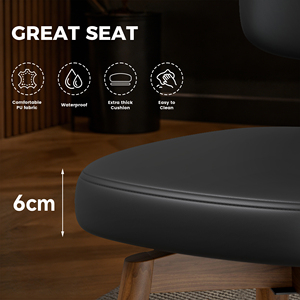 Luxury Modern Ergonomic Bar Counter <b>Stools</b> Thick <b>Cushion</b> PU Solid Wood Footrest Outdoor for Hospitality & Commercial Venues - Product Image 2