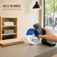 Plaque en acrylique NFC personnalisée pour avis clients – Idéale pour salons de beauté, spas et salons de manucure – Support d'affichage pour avis clients