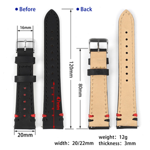 <span class=keywords><strong>Bracelet</strong></span> de montre en cuir véritable 20mm 22mm <span class=keywords><strong>Bracelet</strong></span> de montre poreux respirant <span class=keywords><strong>Bracelet</strong></span> de montre couture à la main pour hommes <span class=keywords><strong>Bracelet</strong></span> de montre - Product Image 6