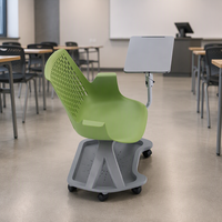 Chaise de formation scolaire moderne et bureau pliant avec roulettes en plastique PP pour usage domestique, bureau et commercial