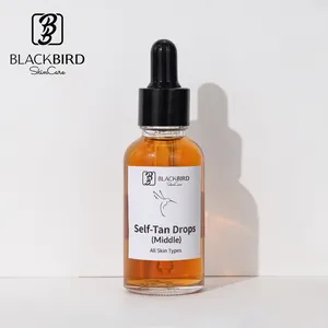 OEM/ODM Private Label siero autoabbronzante biologico naturale più venduto moda idratante sbiancante viso corpo gocce autoabbronzanti