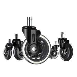 Roulettes pivotantes <span class=keywords><strong>en</strong></span> polyuréthane noir <span class=keywords><strong>de</strong></span> 75 mm (3 pouces) pour chaise <span class=keywords><strong>de</strong></span> bureau, vente chaude, pour planche à roulettes - Product Image 6