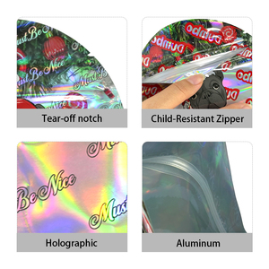 Custom Print Die Cut 3.5g Mylar Bags Irregular Special Shaped Plastic Childproof SmellProof Zipper <b>Packs</b> 4x5 Mylar Bag - Product Image 3