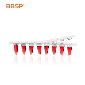 BBSP toptan 0.2ml 0.1ml Pcr 8 şerit yuvarlak düz dudaklar steril Pcr tüp kapaklı