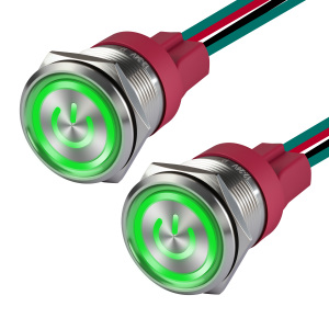 High Durability Latching <b>Push</b> <b>Button</b> <b>Switch</b> 16mm 19mm 22mm Aluminum Alloy Shell Nickel Plated IP65 Waterproof LED 12V - Product Image 1
