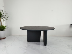 Personnalisation commerciale 1.35 1.5m Table à manger ronde en bois massif pour Dubaï - Product Image 3