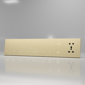 1 enchufe de pared del <span class=keywords><strong>mercado</strong></span> europeo para luz 2 bandas 1 vía 2 vías interruptor de pared Panel de aluminio cepillado - Product Image 6