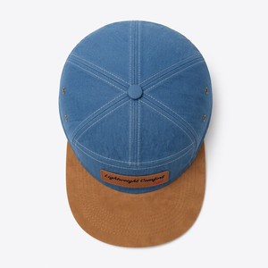 Wholesale Custom Logo Faux Suede 6-Panel Breathable Waterproof Denim Unisex Adjustable Flat Embroidered Luxury <b>Vintage</b> <b>Cap</b> - Product Image 6