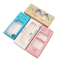 Emballage de faux cils à fenêtre ouverte personnalisable Boîte de rangement en carton pour petit article Carton rectangulaire imprimé papillon