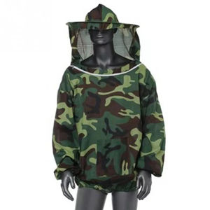 แจ็กเก็ตผึ้ง3ชั้นระบายอากาศได้ดีแจ็คเก็ตผึ้งตาข่ายระบายอากาศได้ดีสำหรับงานหนักพร้อมหมวกผ้าคลุมหน้าชุดเลี้ยงผึ้ง - Product Image 4