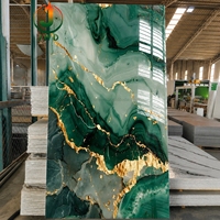 Panneau mural en PVC marbré imperméable et résistant aux UV de style moderne pour la décoration intérieure d'hôtel